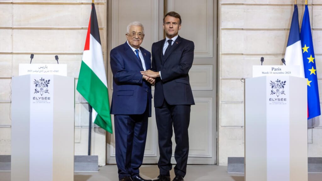 Macron reforça apoio à Palestina em primeira visita de Abbas após reconhecimento do Estado pela França
